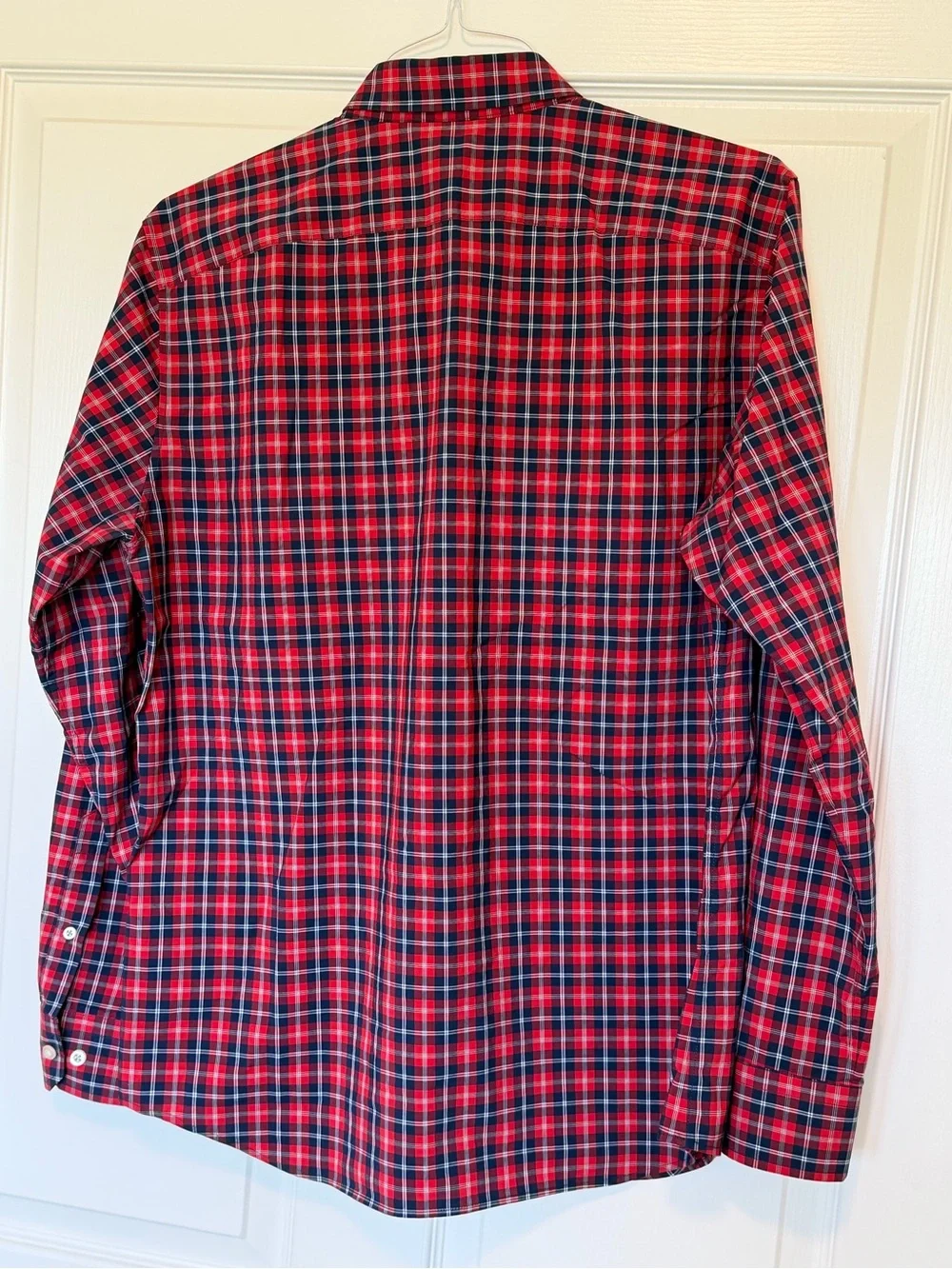 Banana Republic Red and Blue Plaid Button-Down Shirt - Men's
